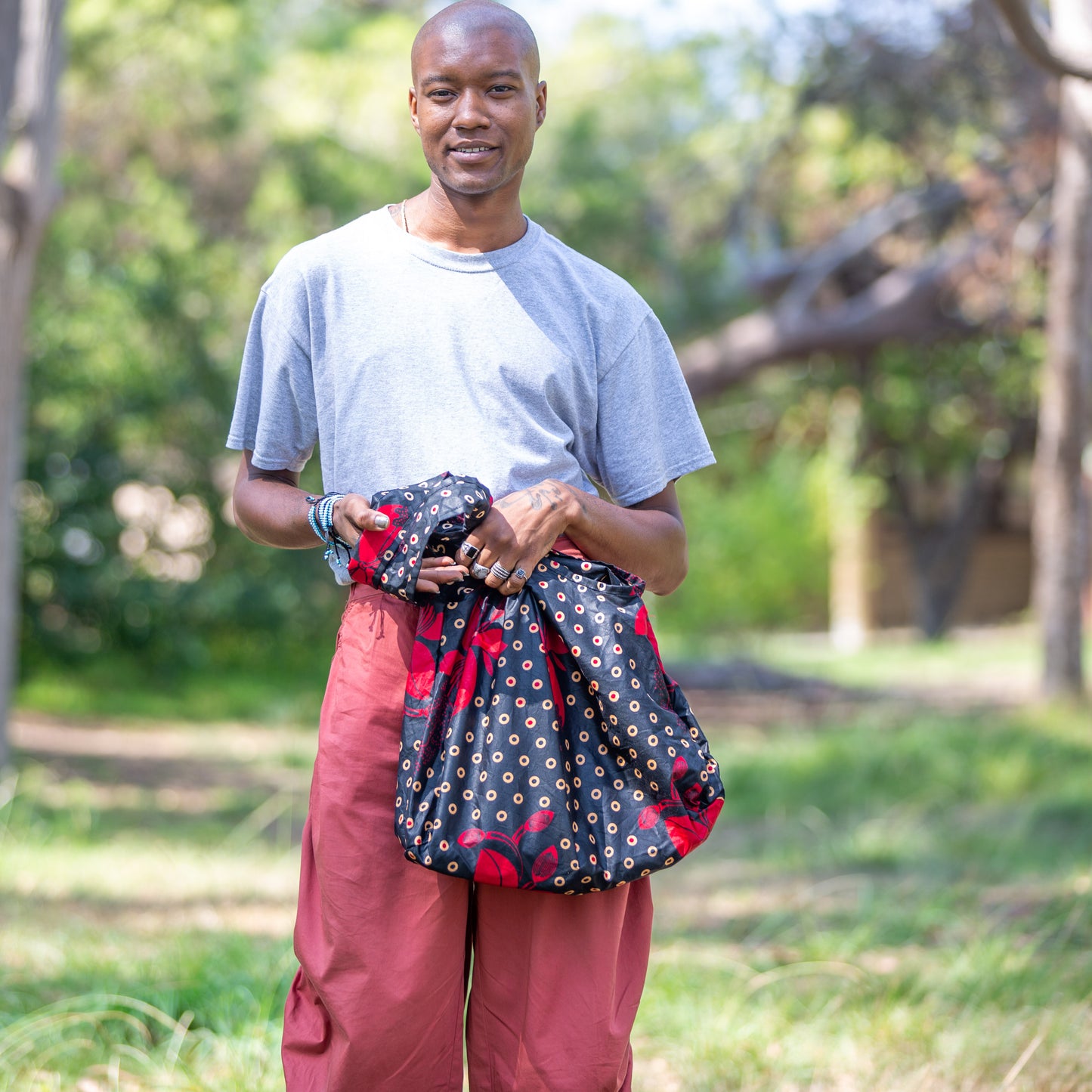 Compact Kitenge Tote Bag- "Lily"