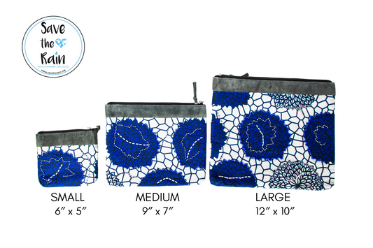 Set of Three Zipper Pouches -  "Maua"