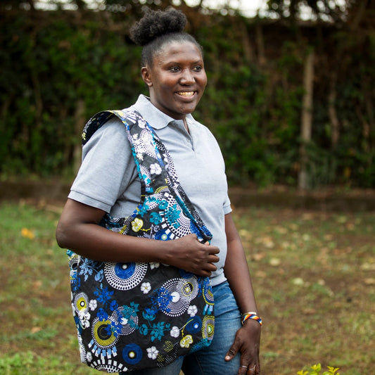 Compact Kitenge Tote Bag- "Sunflower Symphony"