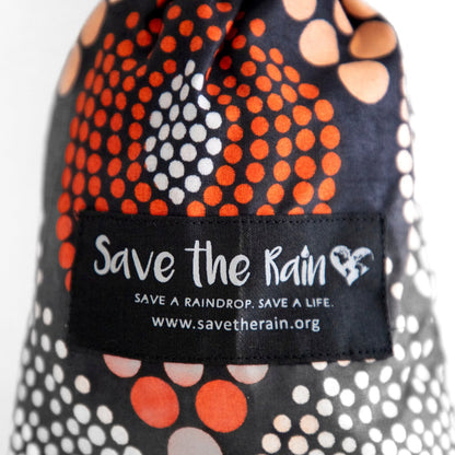 Compact Kitenge Tote Bag- "Drops of Orange"