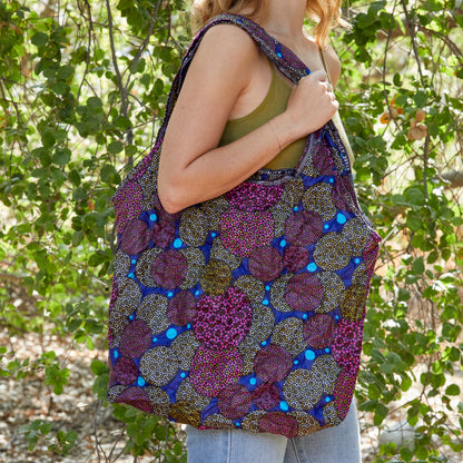 Compact Kitenge Tote Bag- "Inflorescence"