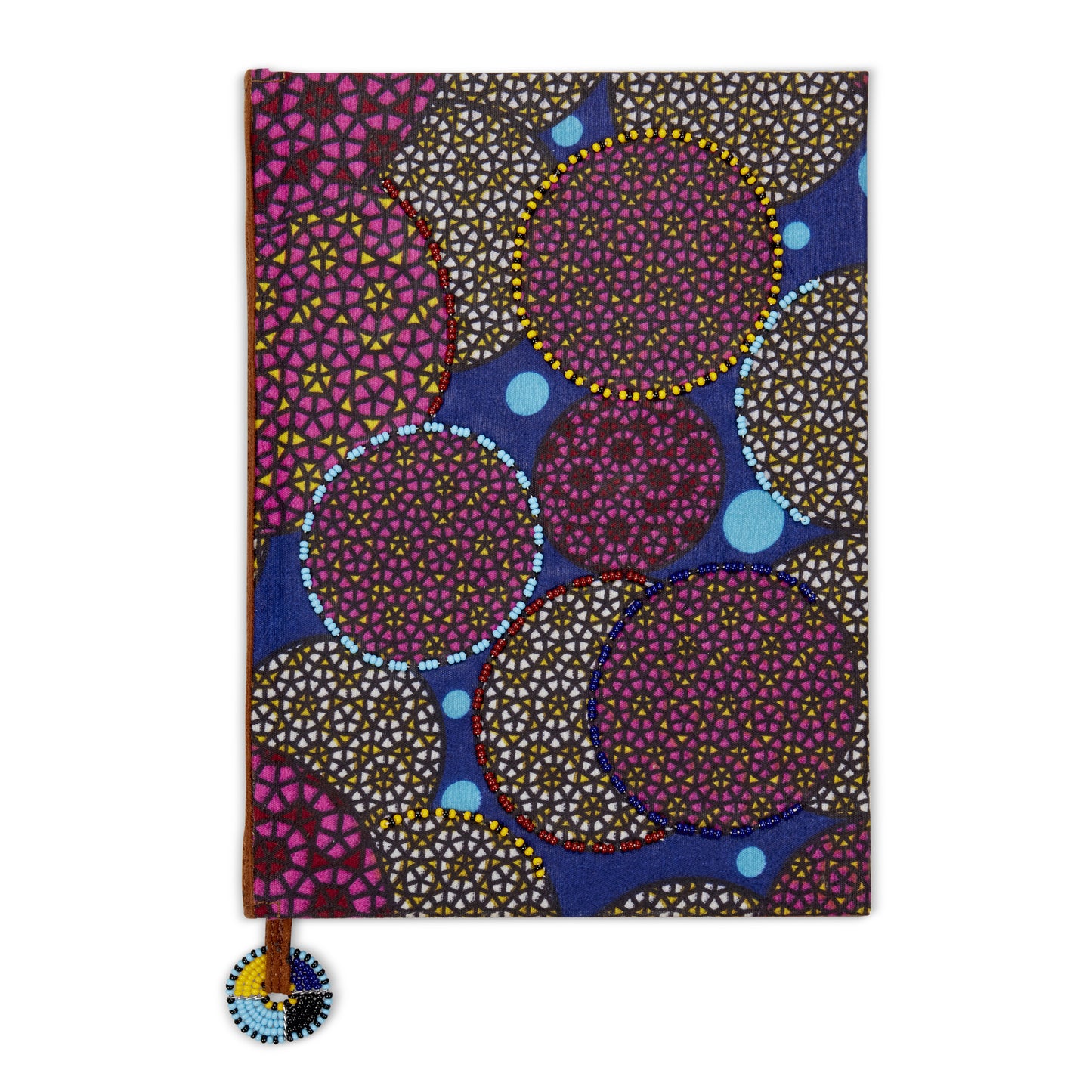 Notebook Wrapped in Kitenge Fabric, Medium- "Inflorescence"